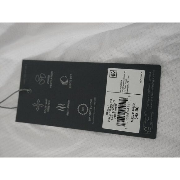 VRST Men's Circuit Seamless Space Dye UPF 30+ Tank Top Pure White L - Picture 6 of 6